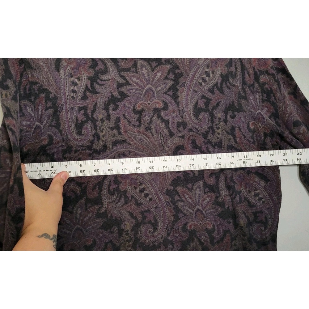 American Living Women's XL Sweater Shirt Top Blouse Brown Purple Black Cardigan‎ - Picture 5 of 11